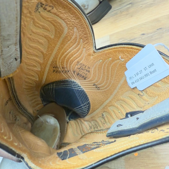 Tony Lama 8056 Mens size 9.5D Boots Black Label Blue Leather Cowboy Western - Picture 7 of 10